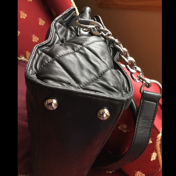 Michael Kors HAMILTON QUILTED LEATHER Satchel Handbag Shoulder Bag Black - Picture 4 of 16